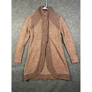 Prana Angelique Longline Cardigan Sweater W2ANGE314 Clay Pink Women Small